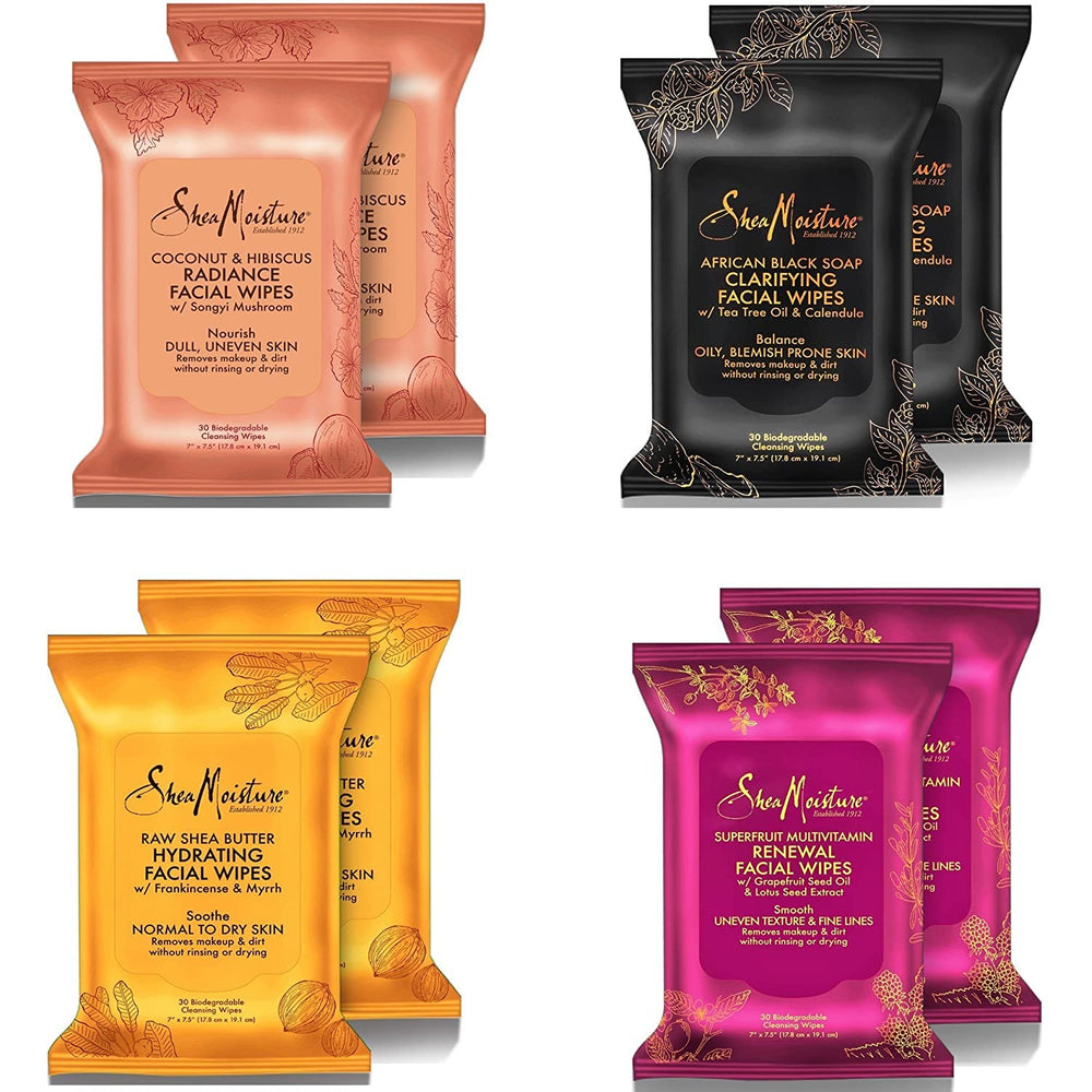 Lingettes visage SheaMoisture usage quotidien pratique.