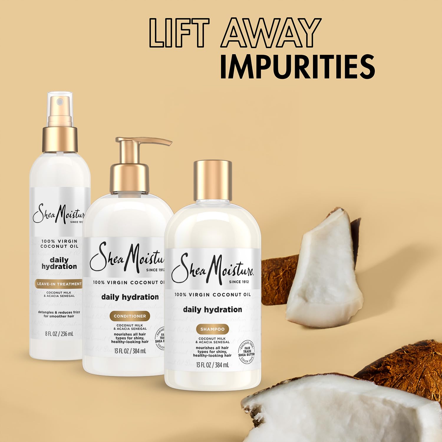 SheaMoisture Detanglant Cheveux – image montrant l’action démêlage pour cheveux doux.