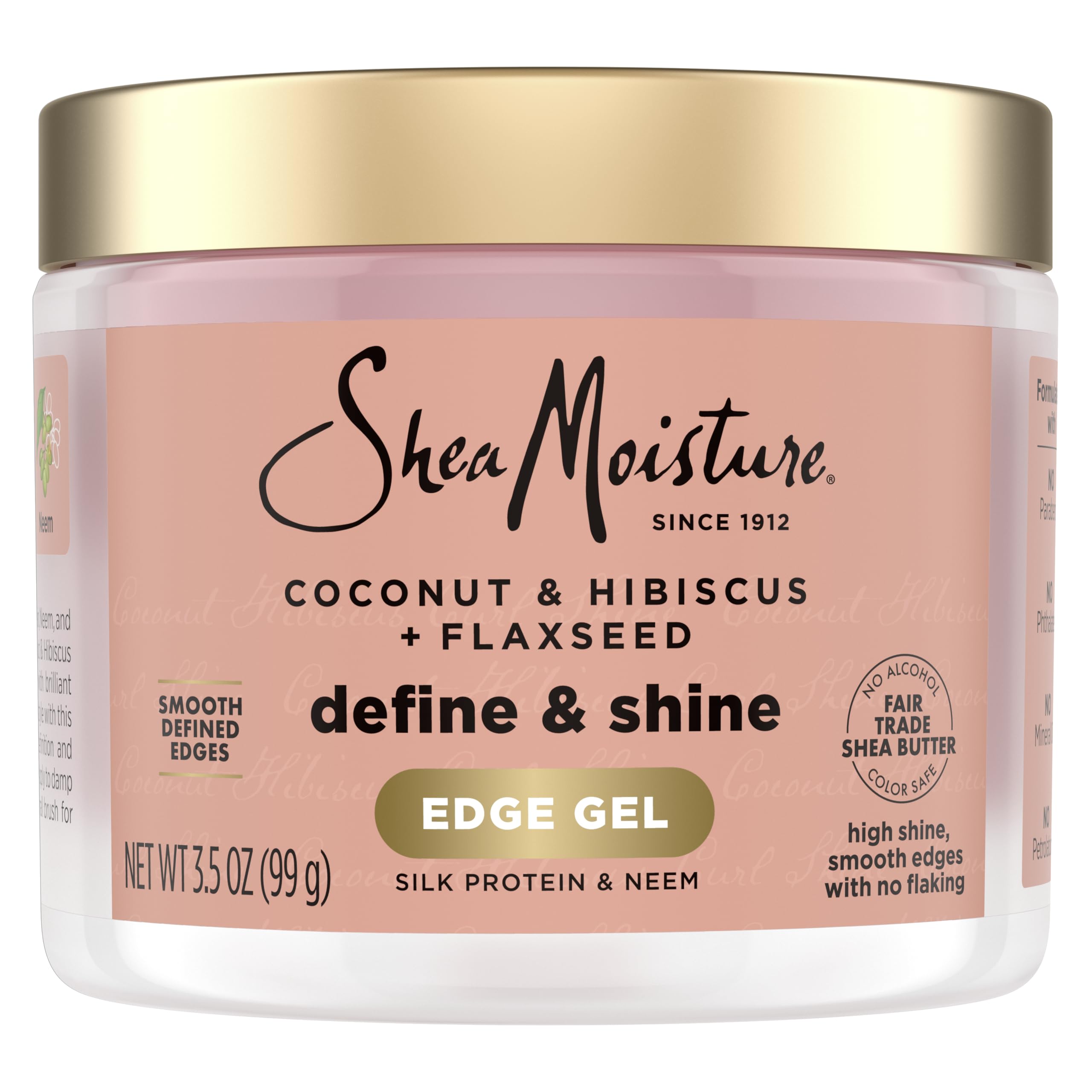 Emballage SheaMoisture Edge Gel – définition et brillance des contours.