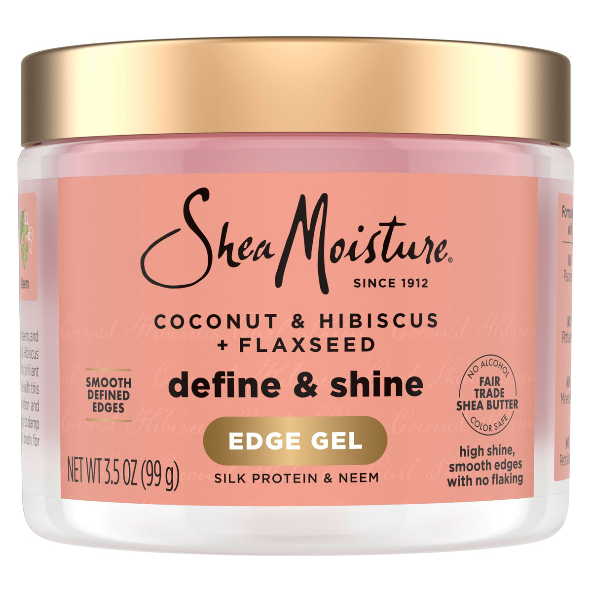 Emballage SheaMoisture Edge Gel – définition et brillance des contours.