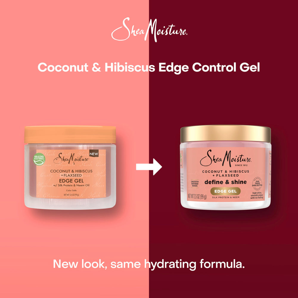 Senteur tropicale d’ananas, pêche et coco du gel SheaMoisture Edge Gel.