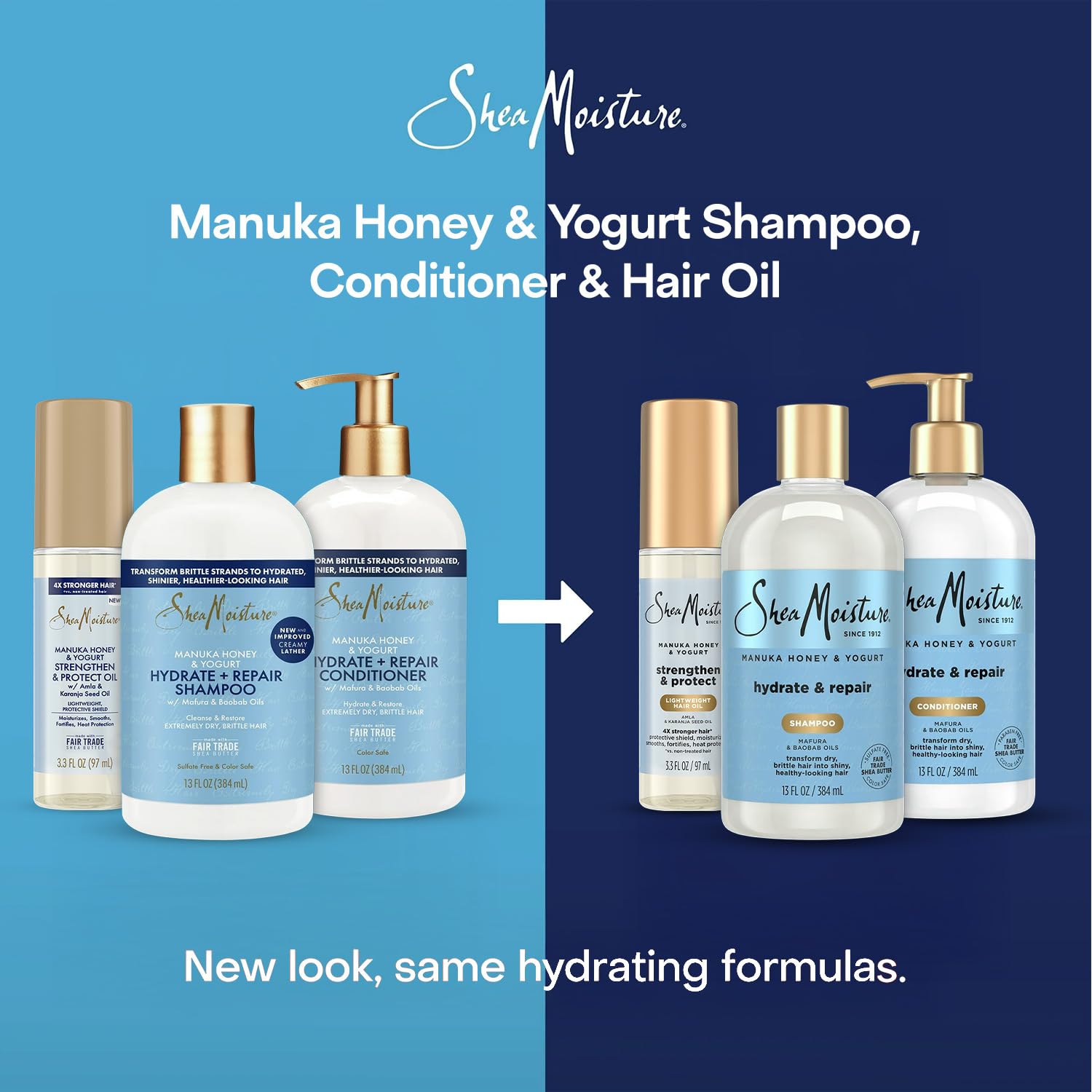 Gamme Manuka Miel Yaourt, soin capillaire SheaMoisture.