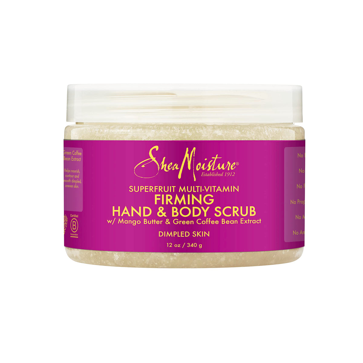 Sheamoisture exfoliant mains et corps, texture riche pour peau douce et revitalisée