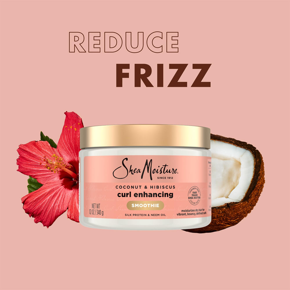 SheaMoisture Frizz Control sur cheveux secs pour réduire les frisottis.