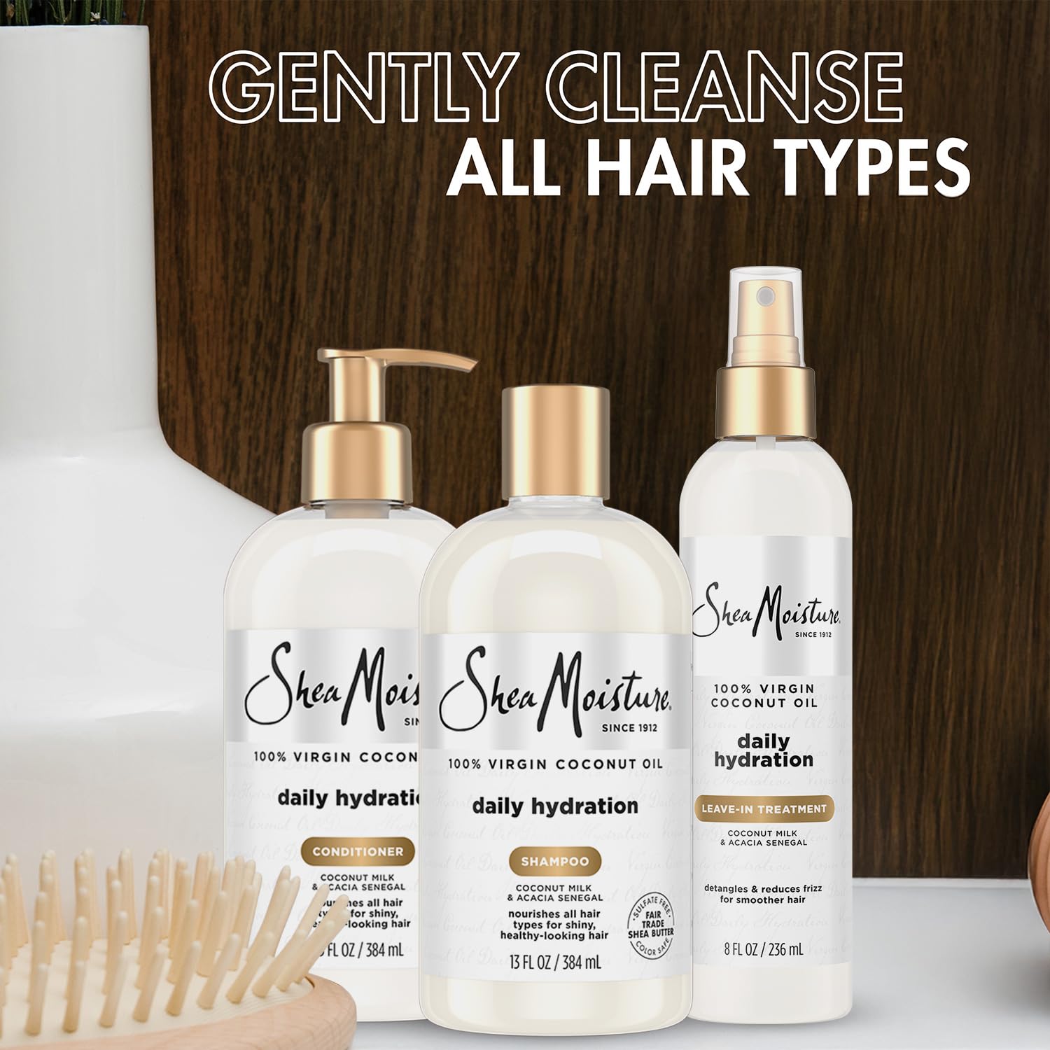 SheaMoisture Anti-Frisottis – produit lissant pour cheveux.