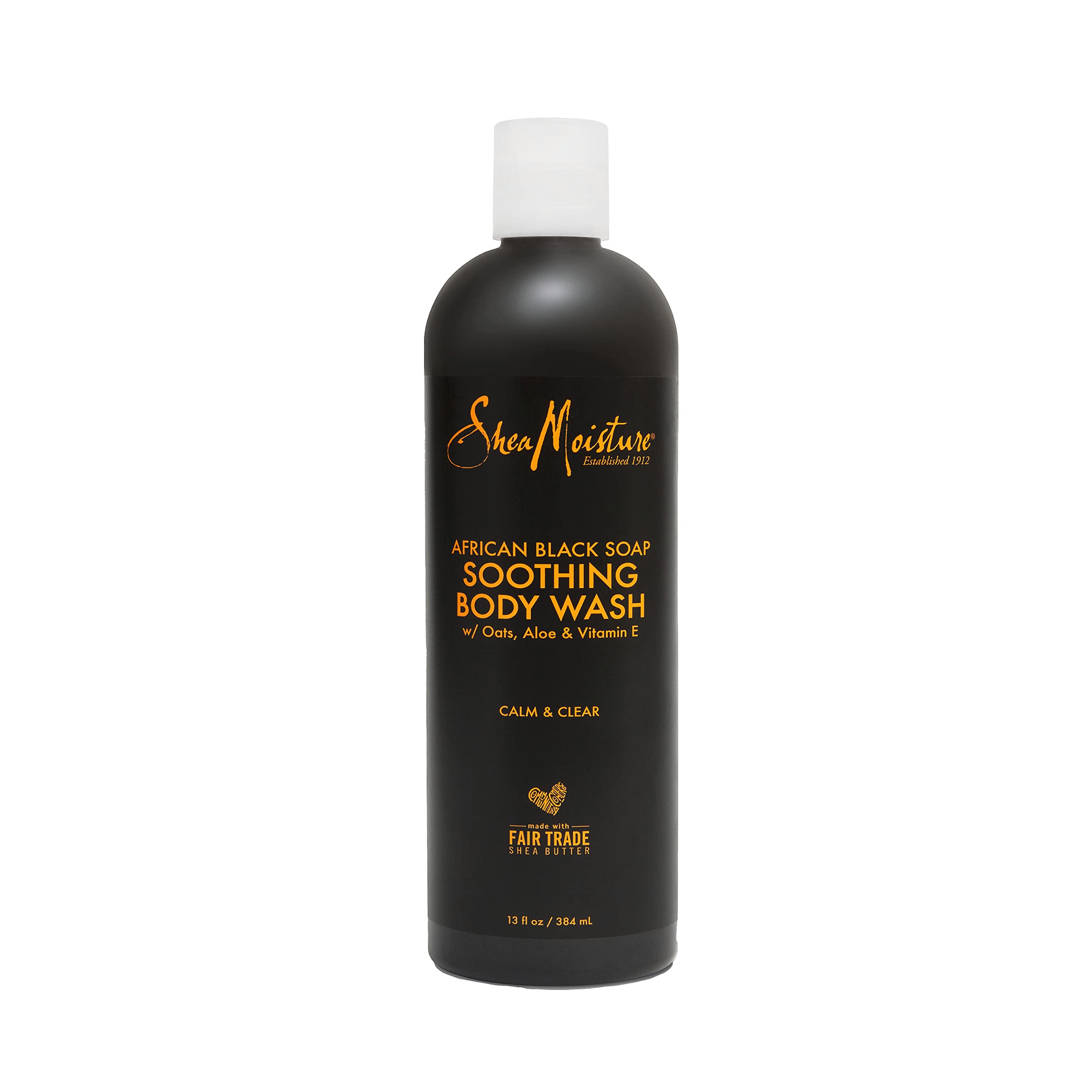 Bouteille SheaMoisture Gel Douche au savon noir africain, peau équilibrée