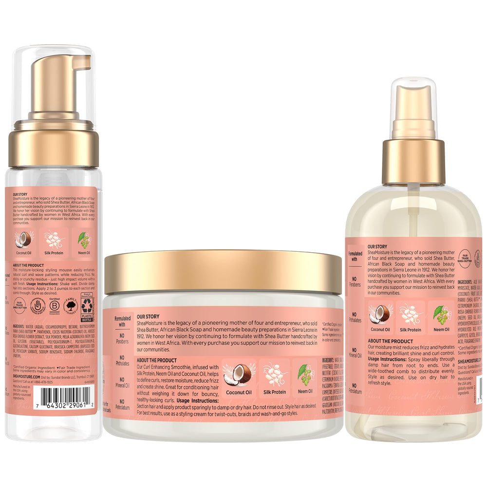 Hold & Shine Moisture Mist de SheaMoisture — flacon, tenue légère et brillance.