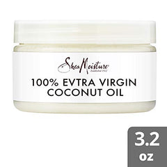 Huile de coco SheaMoisture, application-peau, soin léger pour visage et mains.