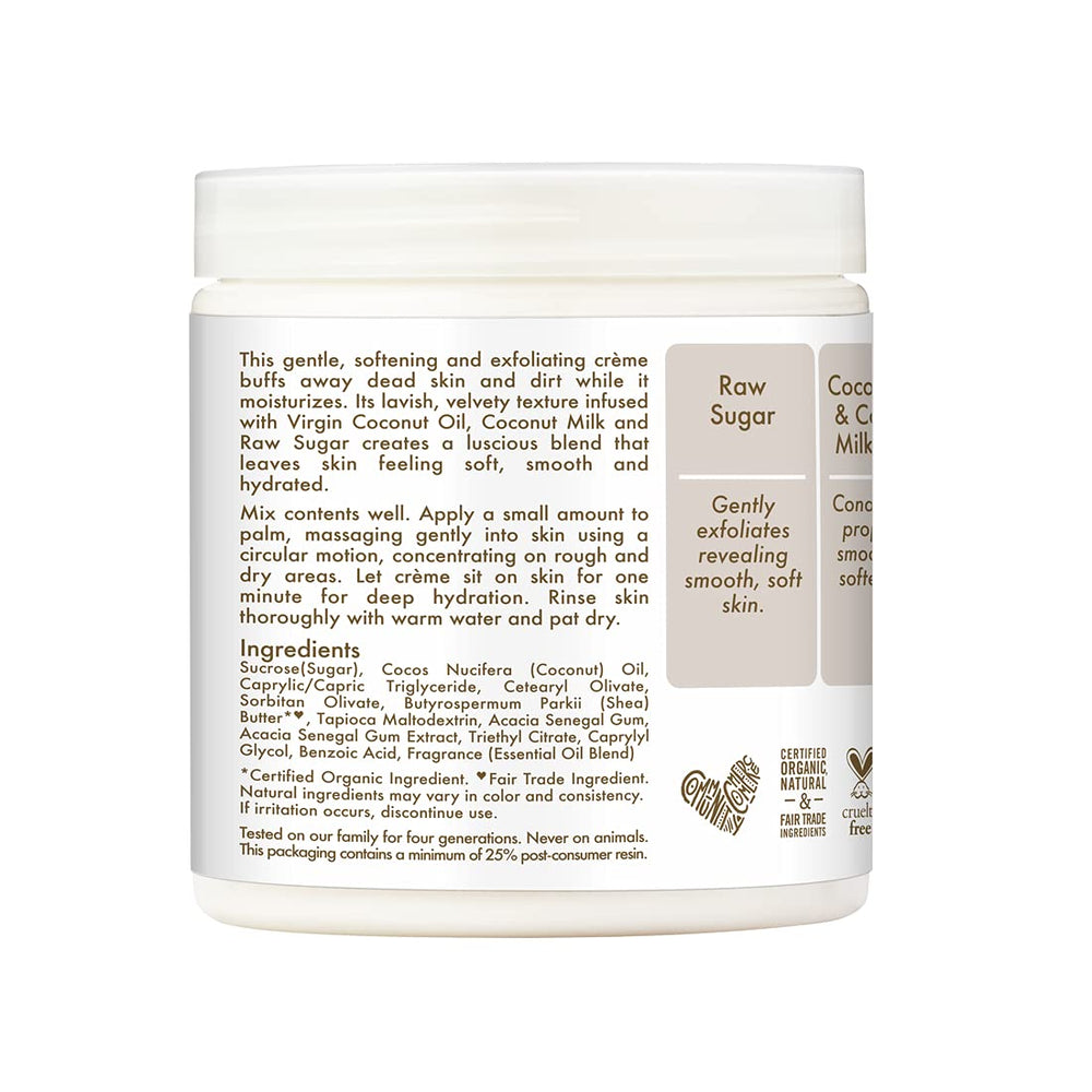 SheaMoisture ingrédients: huile-de-coco et lait-de-coco pour douceur nourrissante.