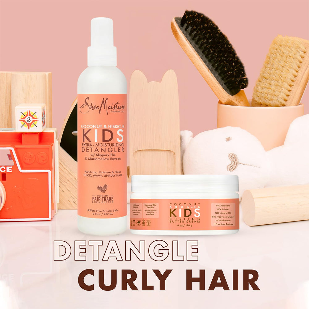 SheaMoisture Kids Curl Cream close-up showing lightweight hold and shine.