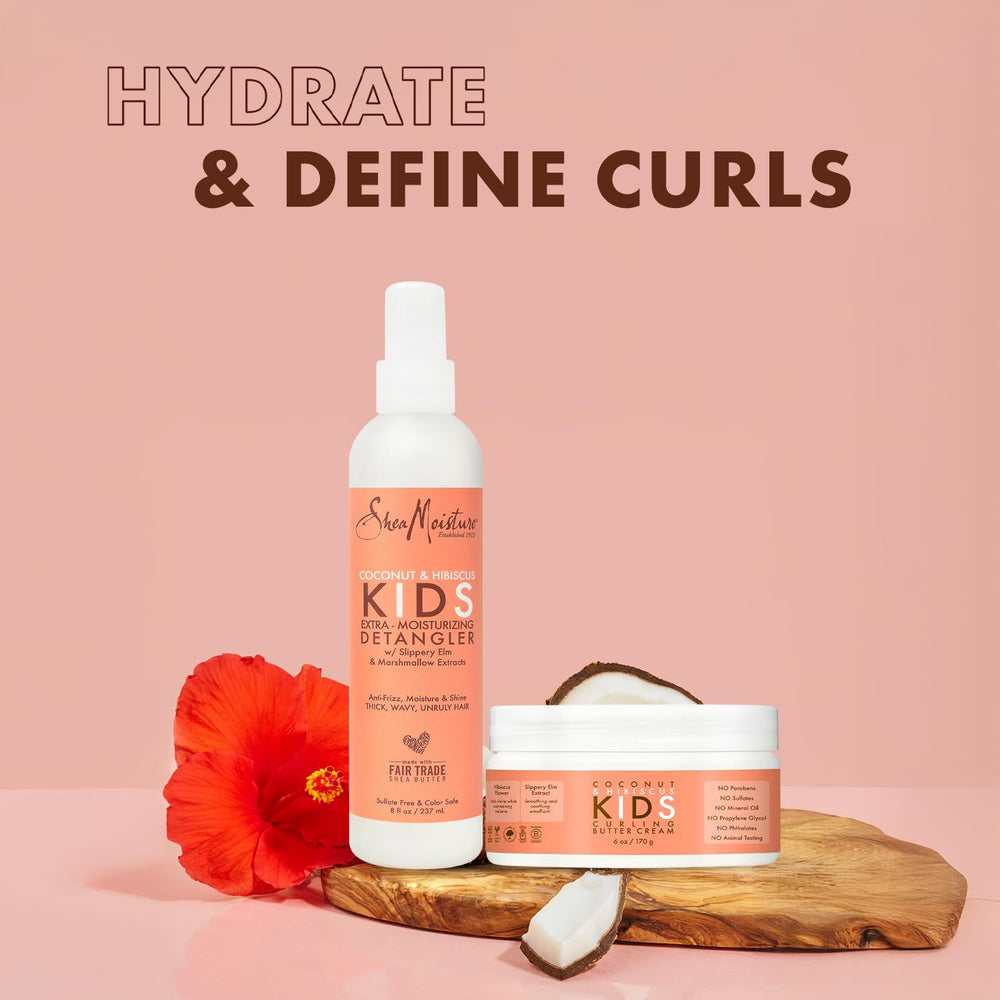 SheaMoisture Kids Hibiscus extract label highlighting natural-origin ingredients.