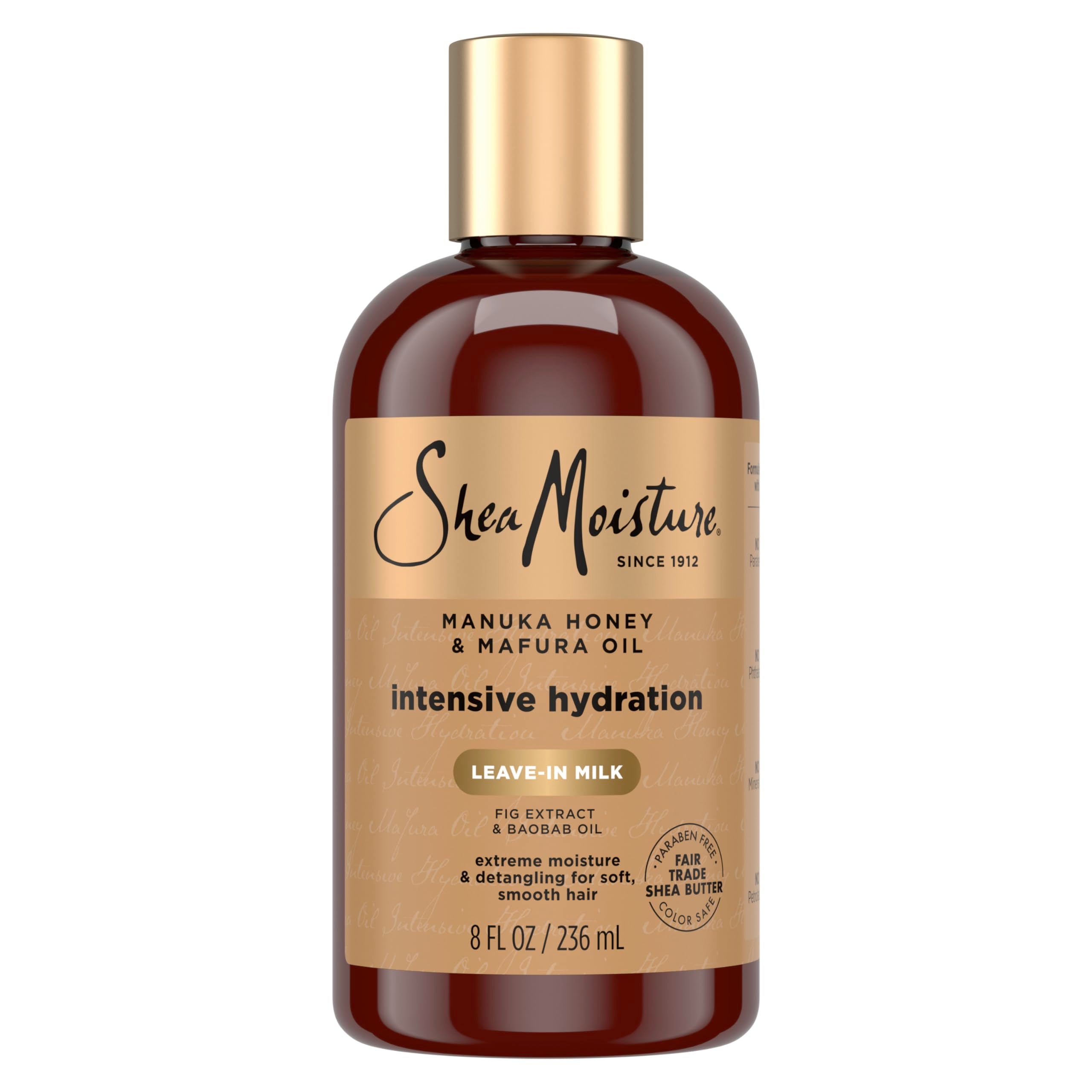 Lait SheaMoisture Manuka Honey dans la bouteille, démêlage et hydratation