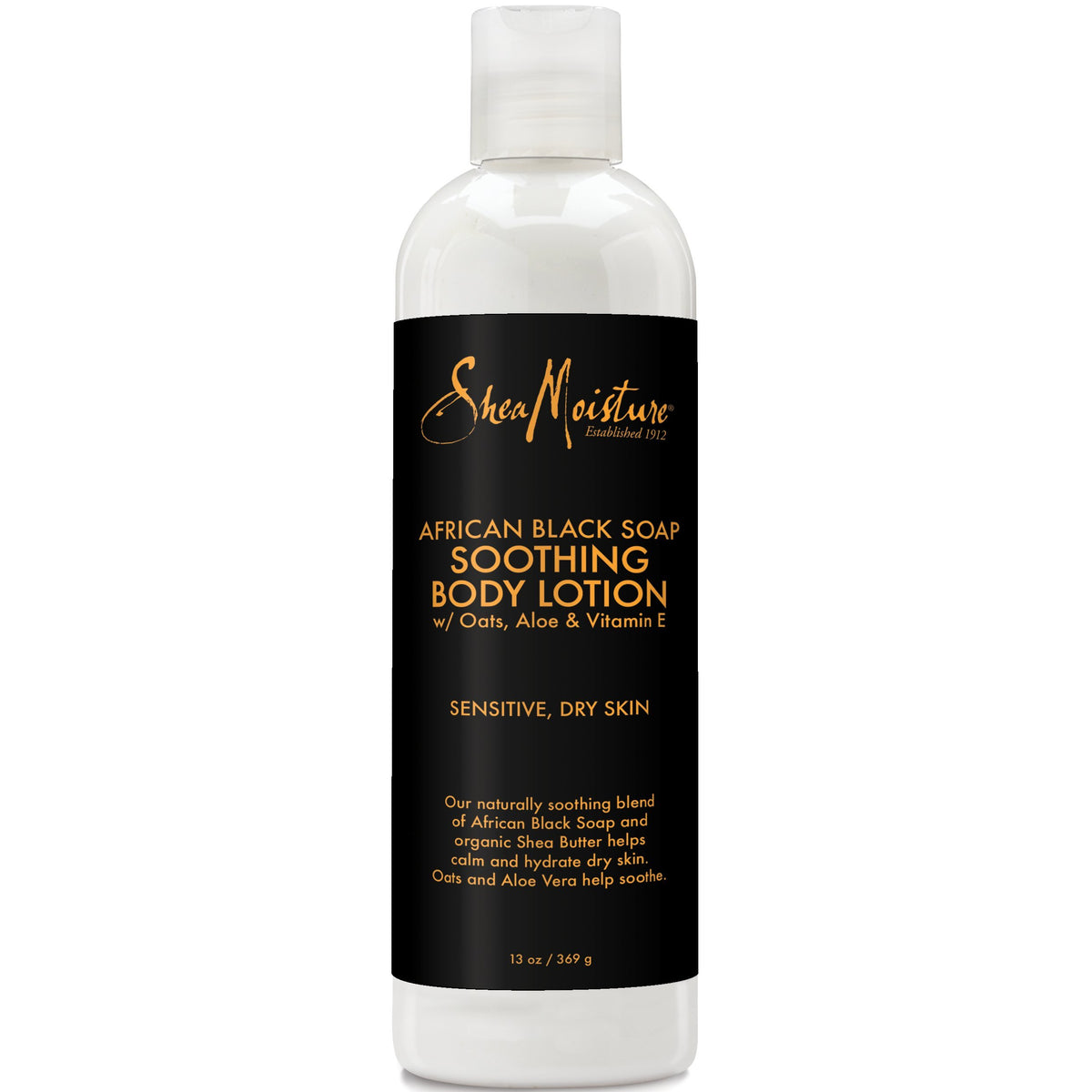 SheaMoisture lotion en bouteille apaisante et hydratante pour peau sèche.