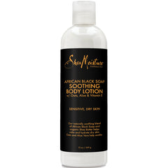 SheaMoisture lotion en bouteille apaisante et hydratante pour peau sèche.