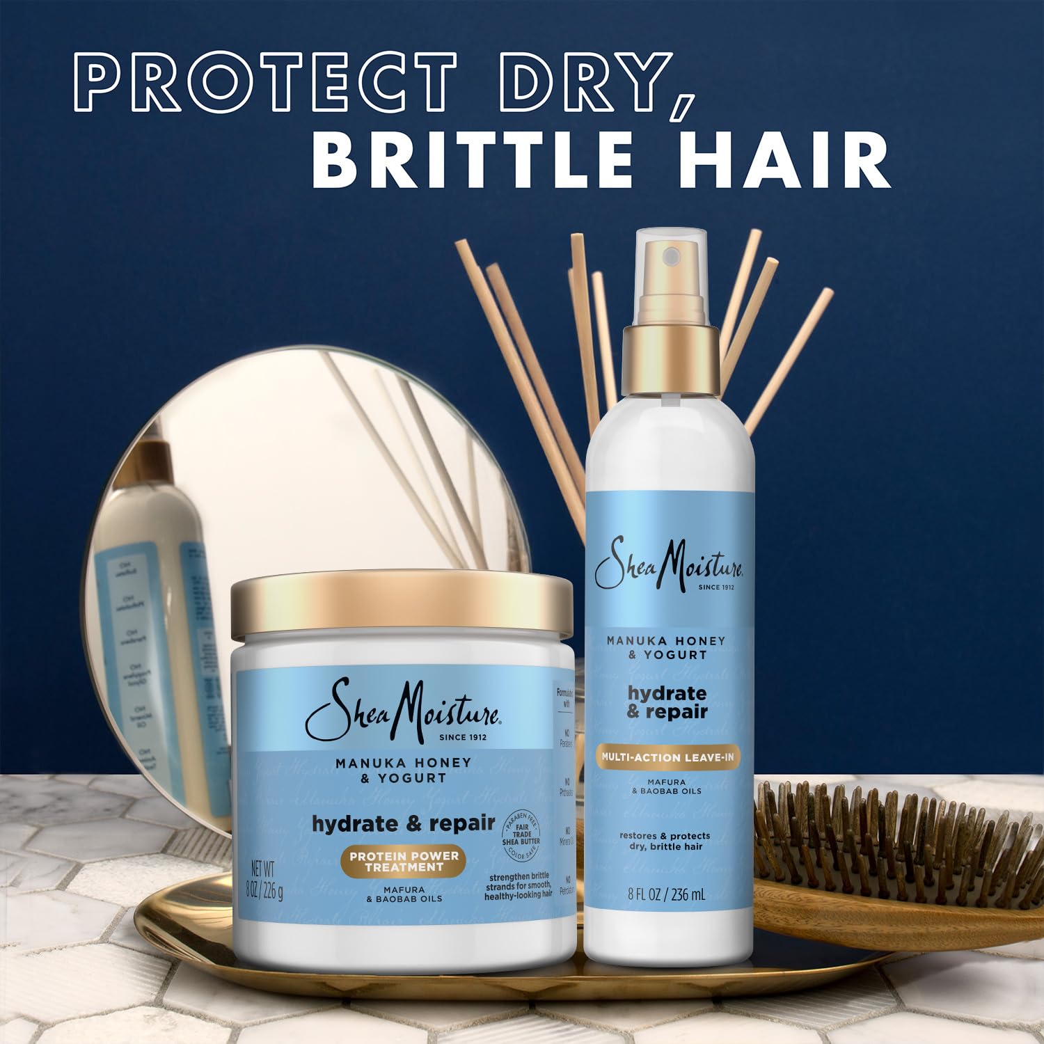 Contrôle du frisottis avec SheaMoisture Manuka miel et Yogourt