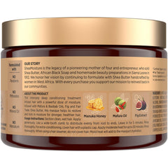Ouverture du pot SheaMoisture Manuka Honey Mafura: texture riche pour application.