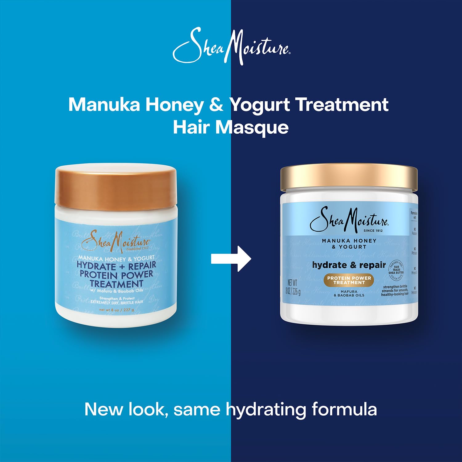 Conteneur du masque SheaMoisture Manuka Honey et Yaourt, texture onctueuse