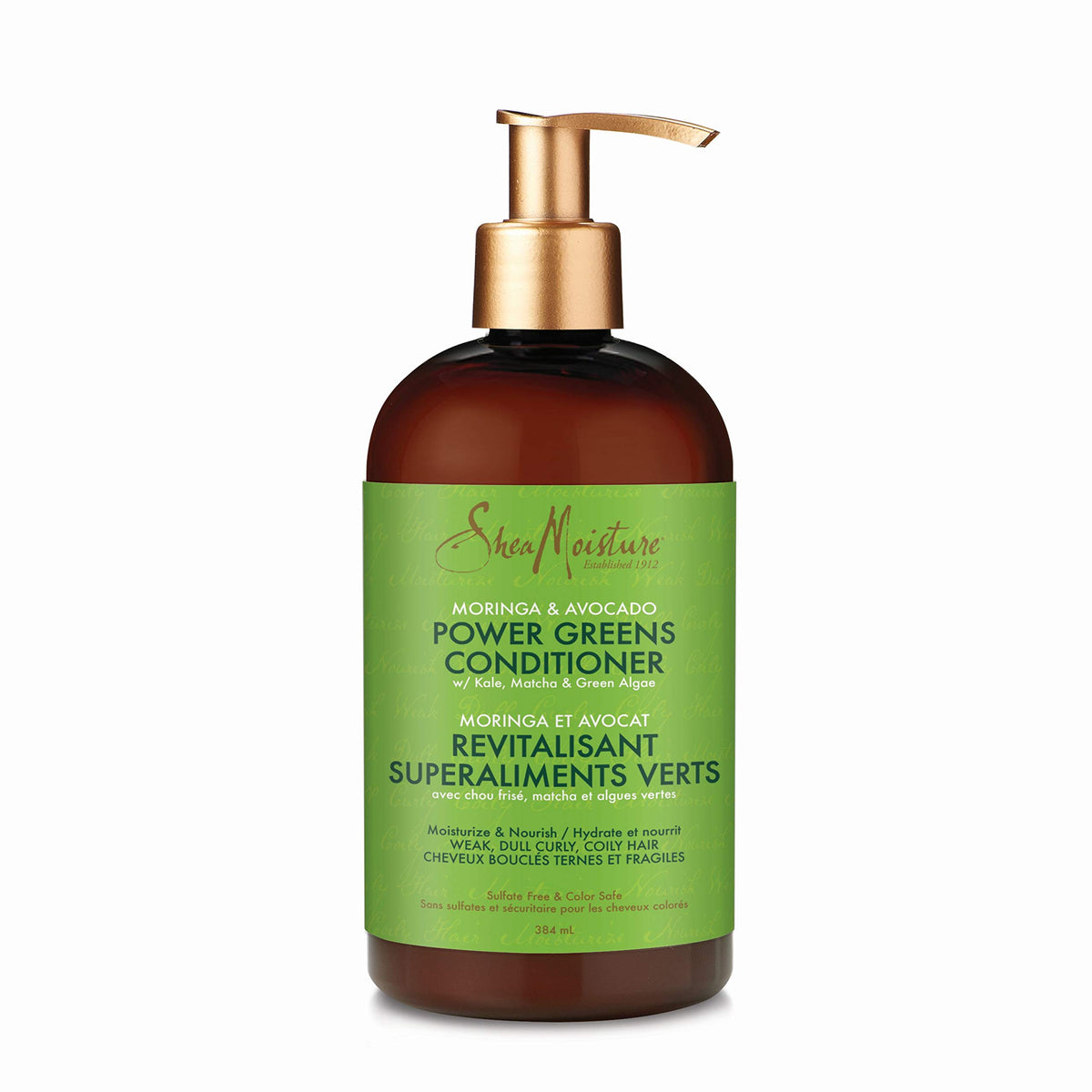 SheaMoisture Moringa Avocado Power Greens, bouteille, hydrate profondément les cheveux.