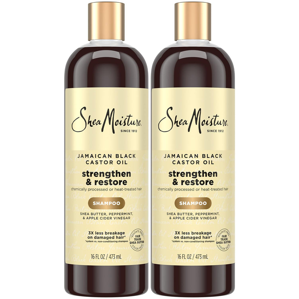 Pack SheaMoisture 2×473 ml, idéal pour cheveux propres et hydratés.