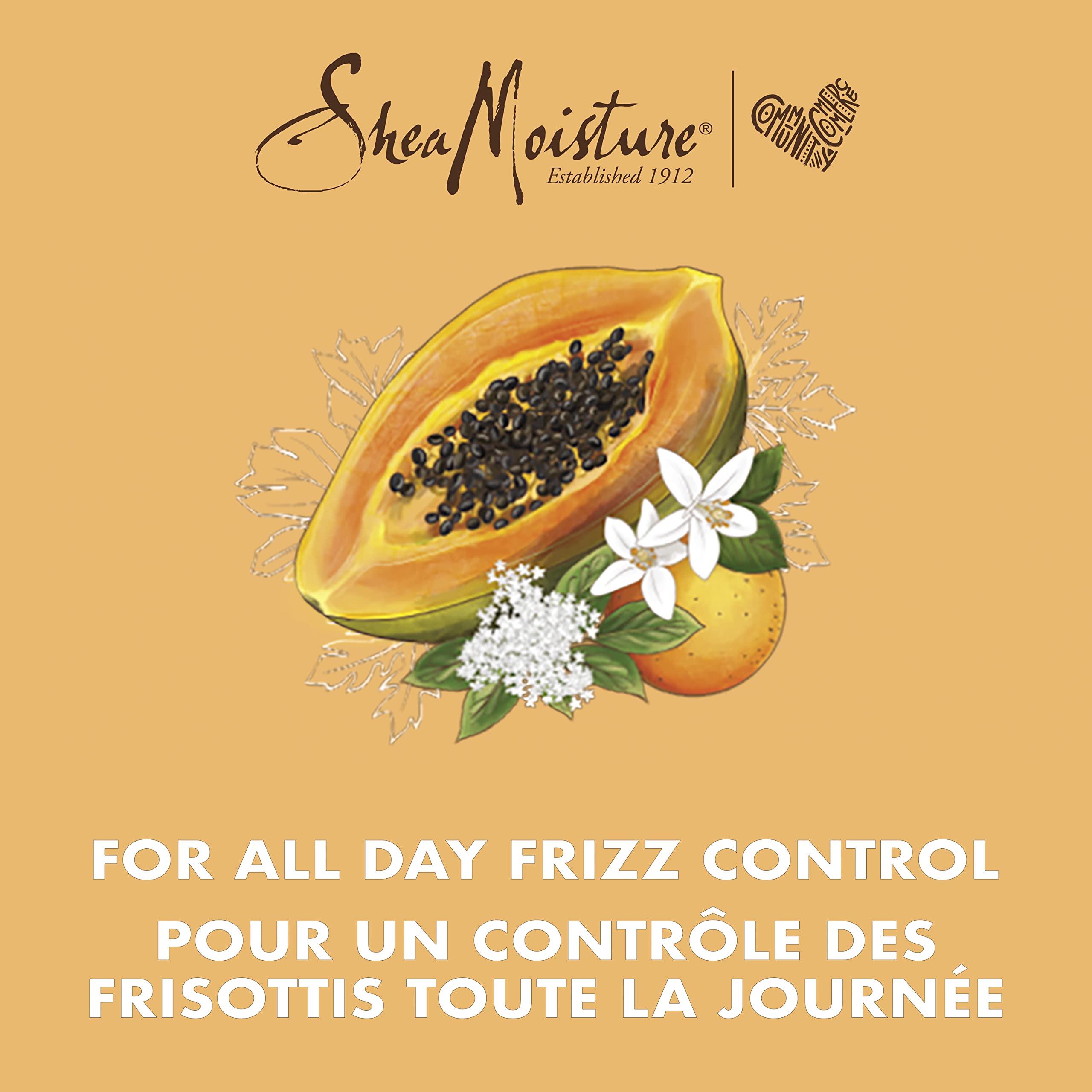 Parfum léger papaye et neroli enveloppe les cheveux.