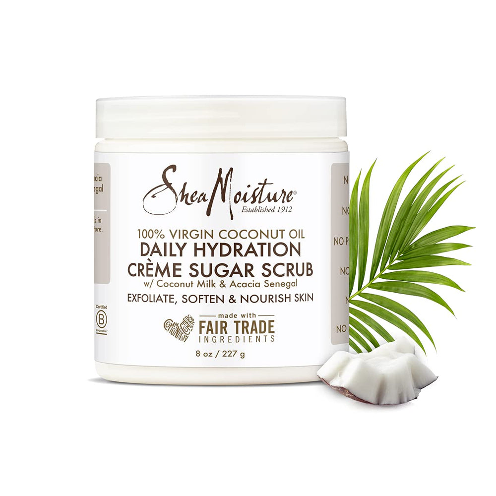 SheaMoisture rinçage abondant, peau révélée satinée après l’utilisation.