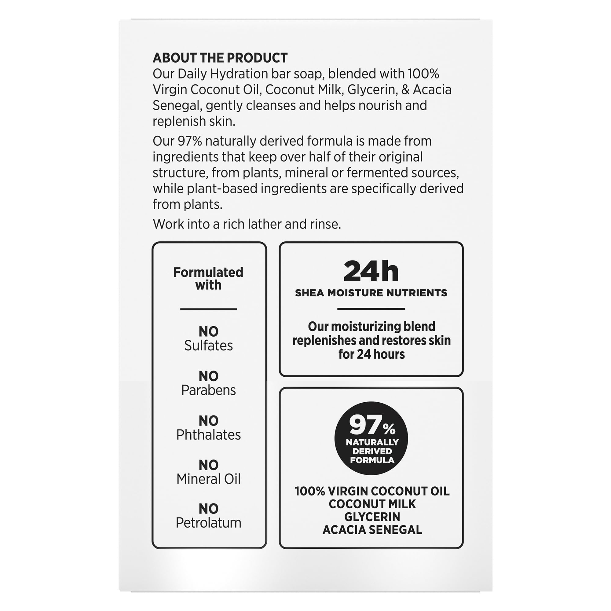 Texture mousse riche du savon-barre SheaMoisture pour nettoyer en douceur