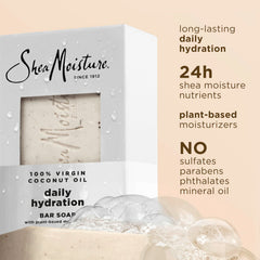 Savon-barre SheaMoisture en douche, nettoie corps et visage en douceur