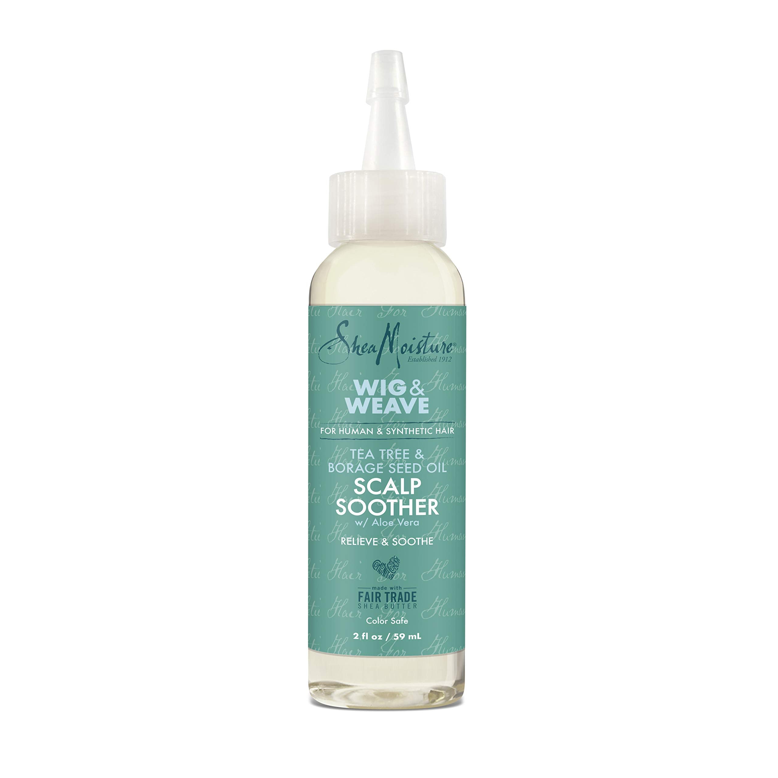 Sérum SheaMoisture appliqué sur le cuir chevelu pour soulagement potentiel