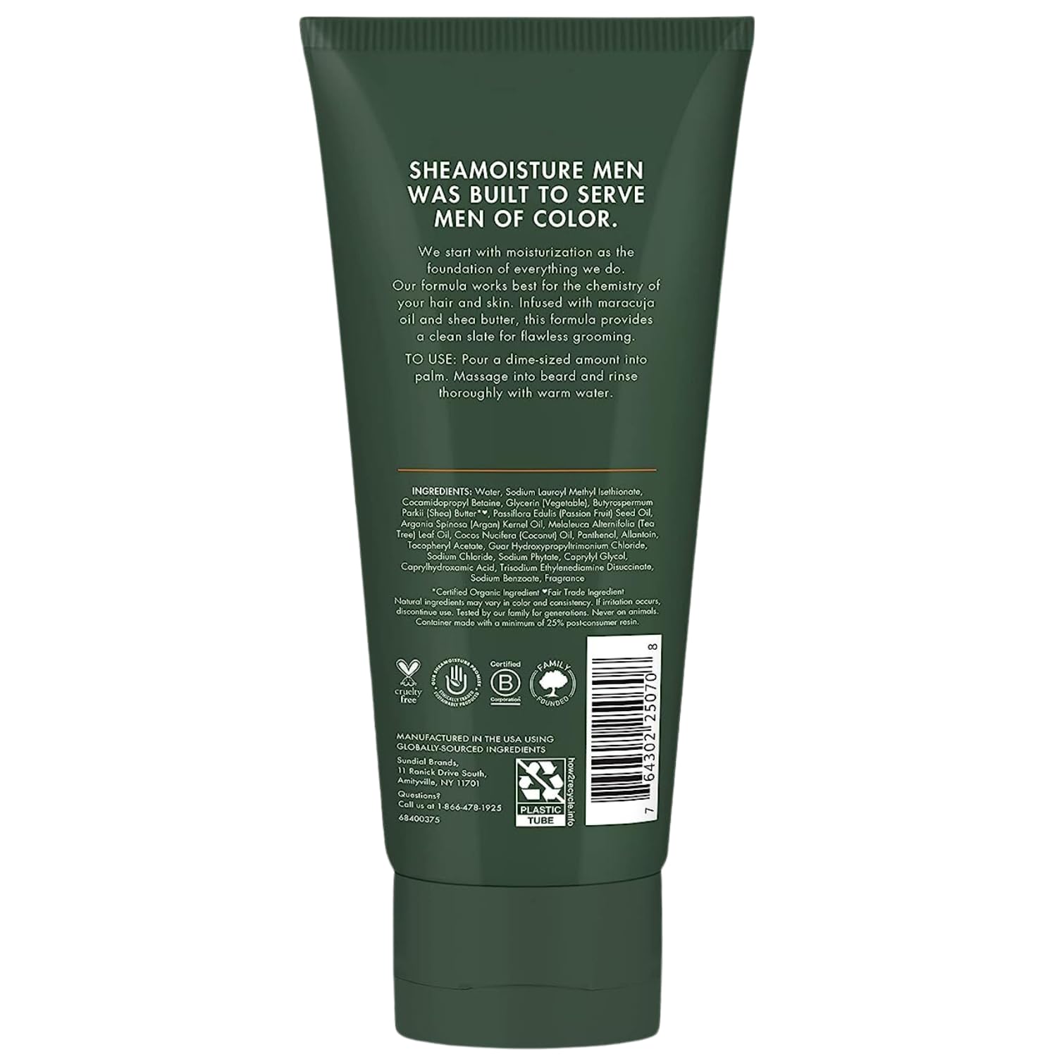 Étiquette du SheaMoisture Shampoing barbe: informations sur les ingrédients