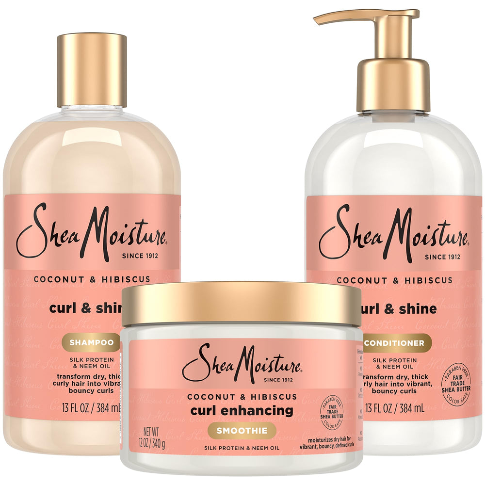Shampoing SheaMoisture Coco Hibiscus – bouteille élégante et brillance