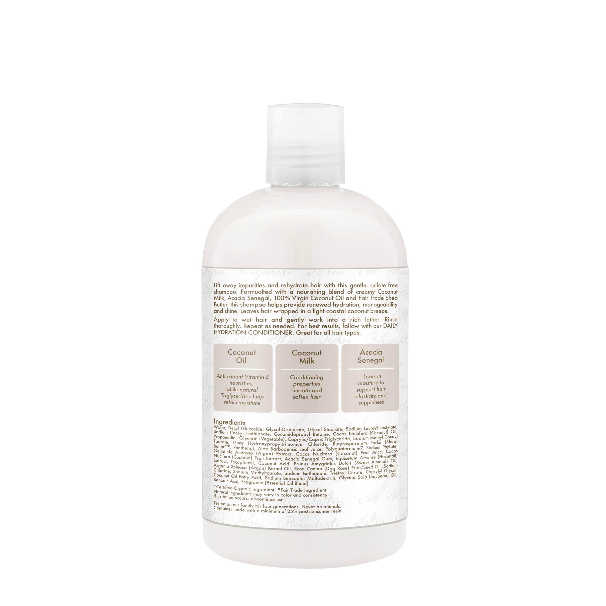 Shampoing coco avec lait de coco apportant douceur des longueurs.