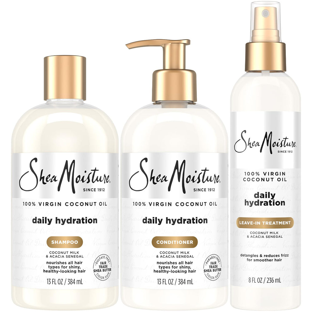 SheaMoisture Shampoing Daily Hydration – bouteille lumineuse, hydratation durable pour cheveux secs.