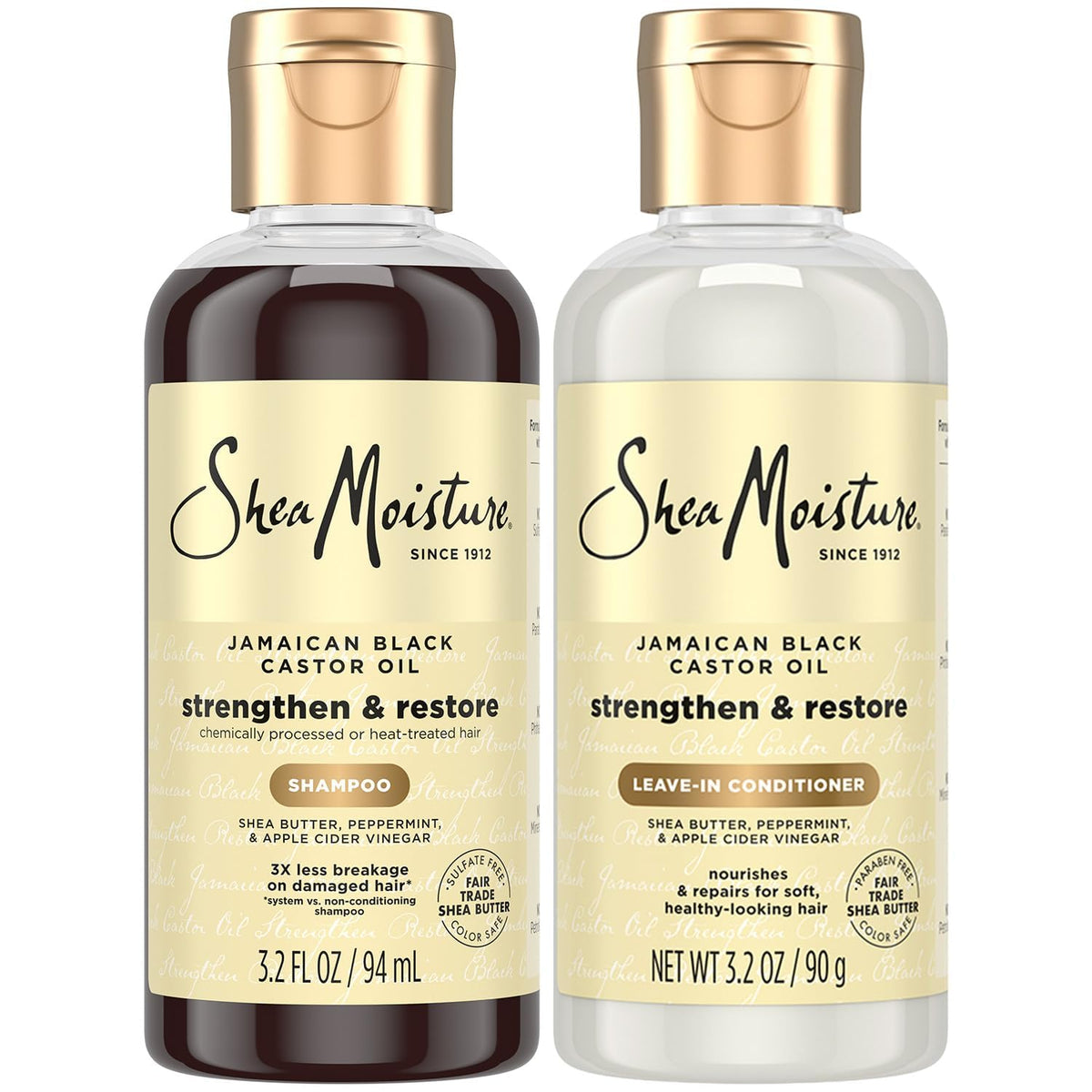 Shampoing SheaMoisture voyage, bouteille pratique et légère, revitalisant pour cheveux.