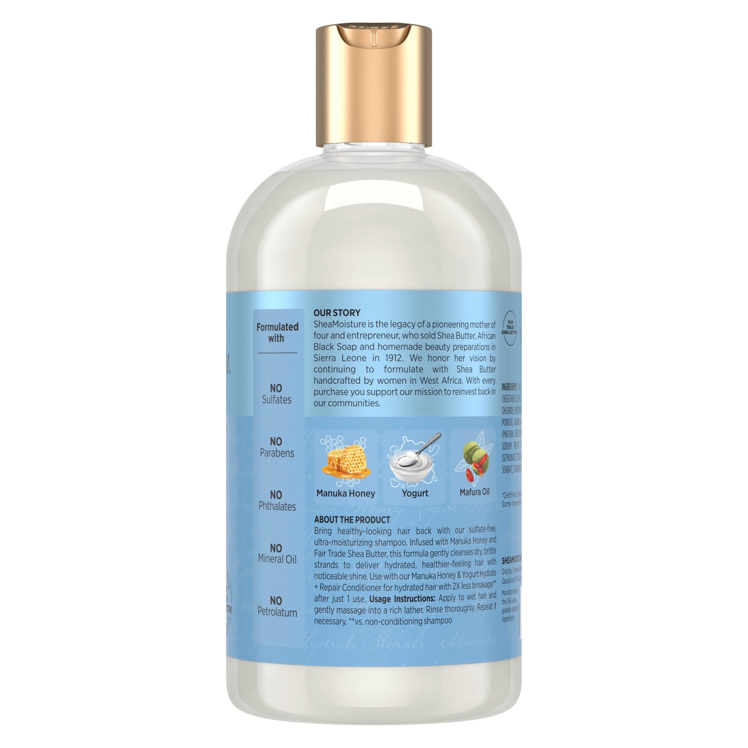 Mousse légère du shampoing SheaMoisture lors du lavage.