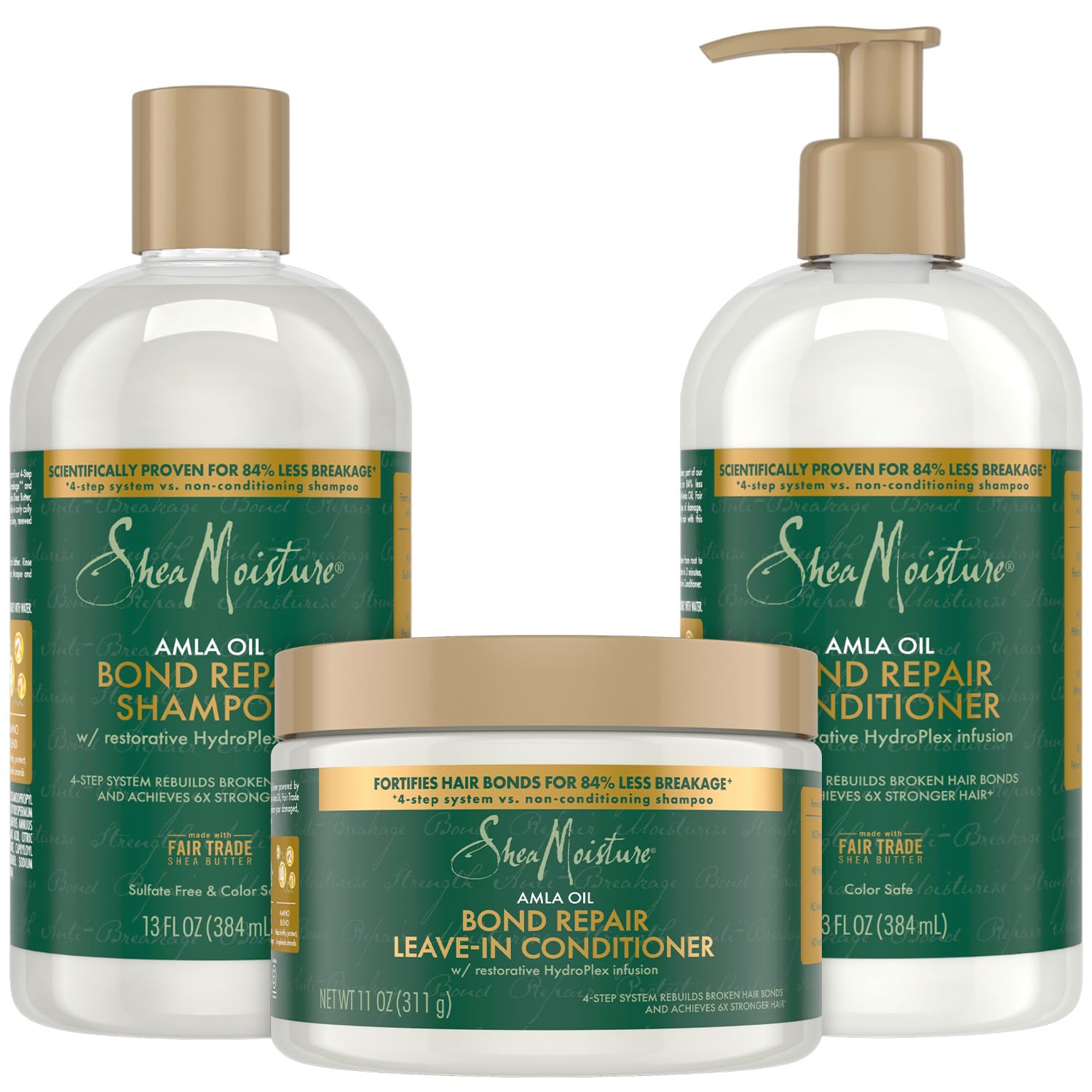 Shampooing Bond Repair de SheaMoisture, bouteille 13 oz, hydratation et renforcement.