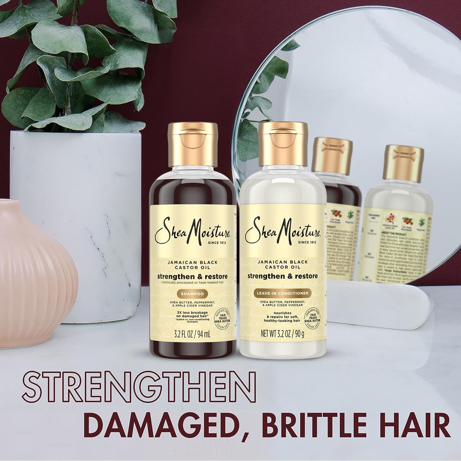 Trousse de voyage SheaMoisture, rangement pratique pour soins capillaires.