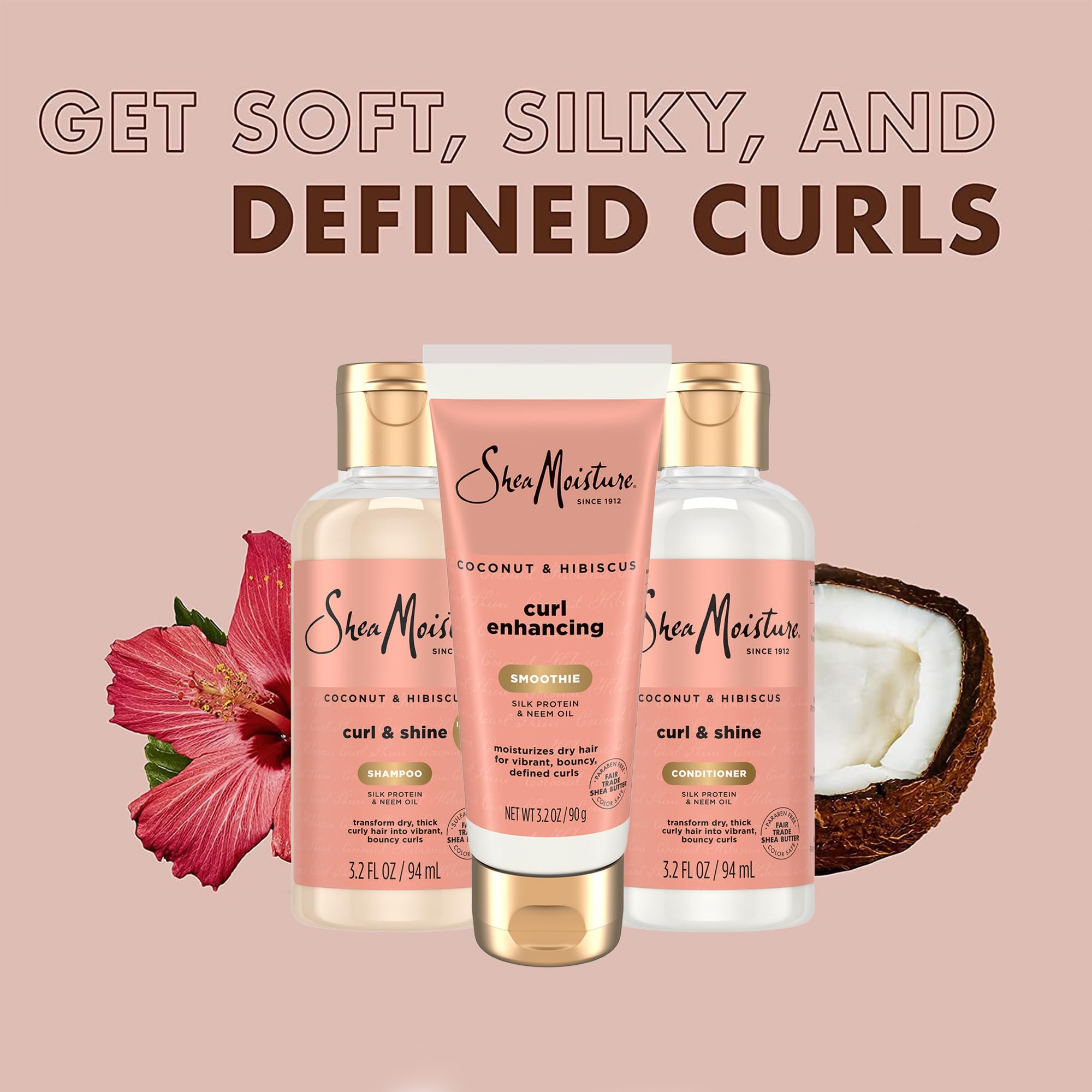 Trousse voyage SheaMoisture pour soins bouclés en déplacement.