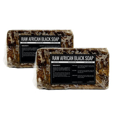 Sheanefit Savon noir africain brut, paquet de 2 barres, pour une routine complète.