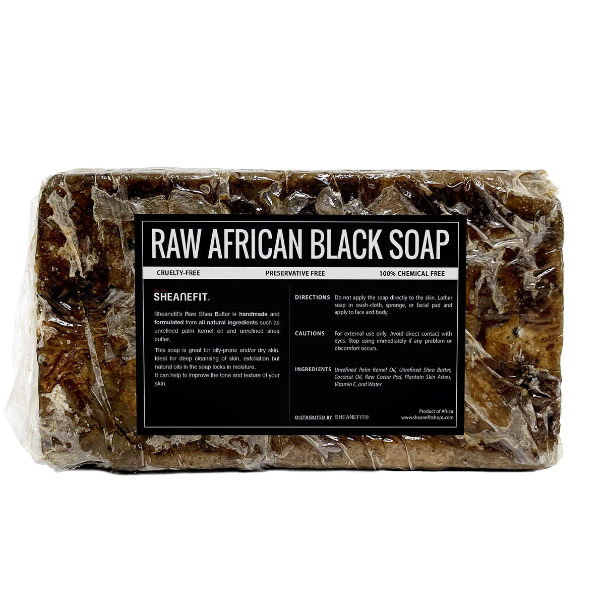Savon noir africain Sheanefit, nettoie visage et corps en douceur