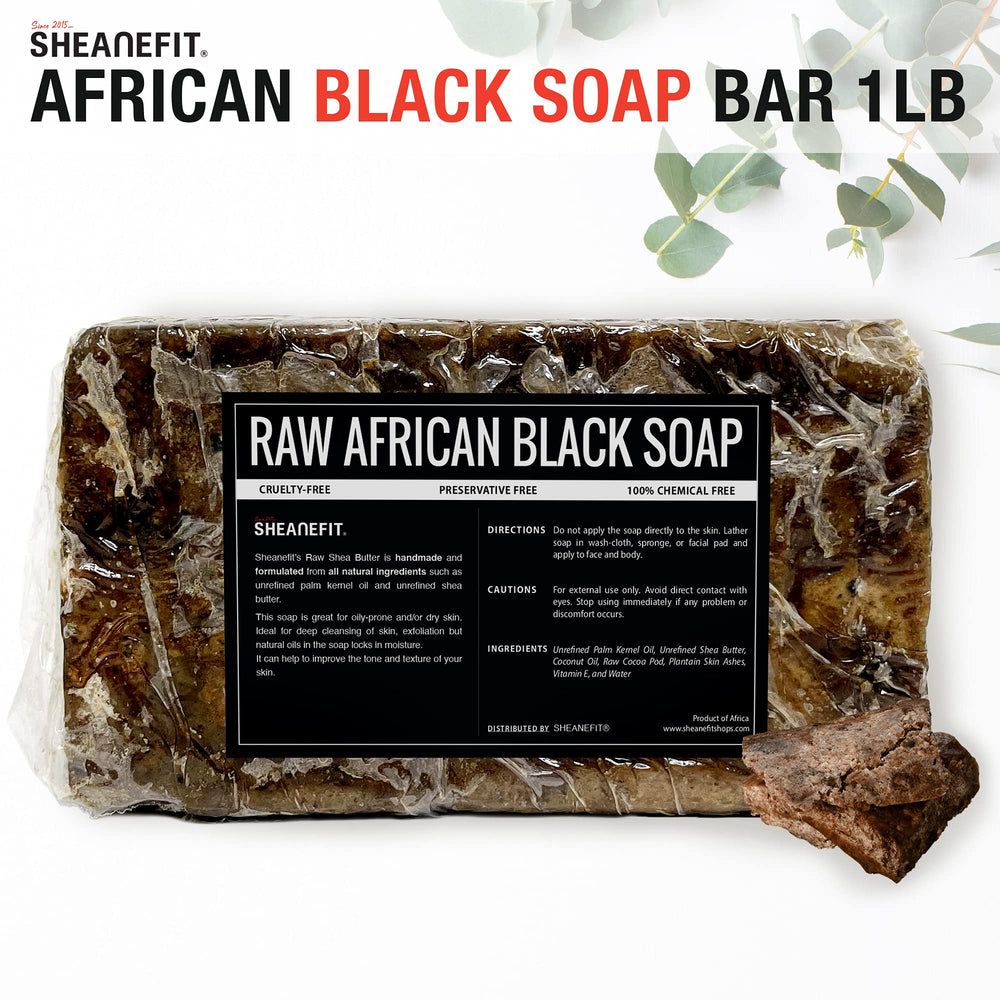 Texture exfoliante naturelle du savon noir africain Sheanefit