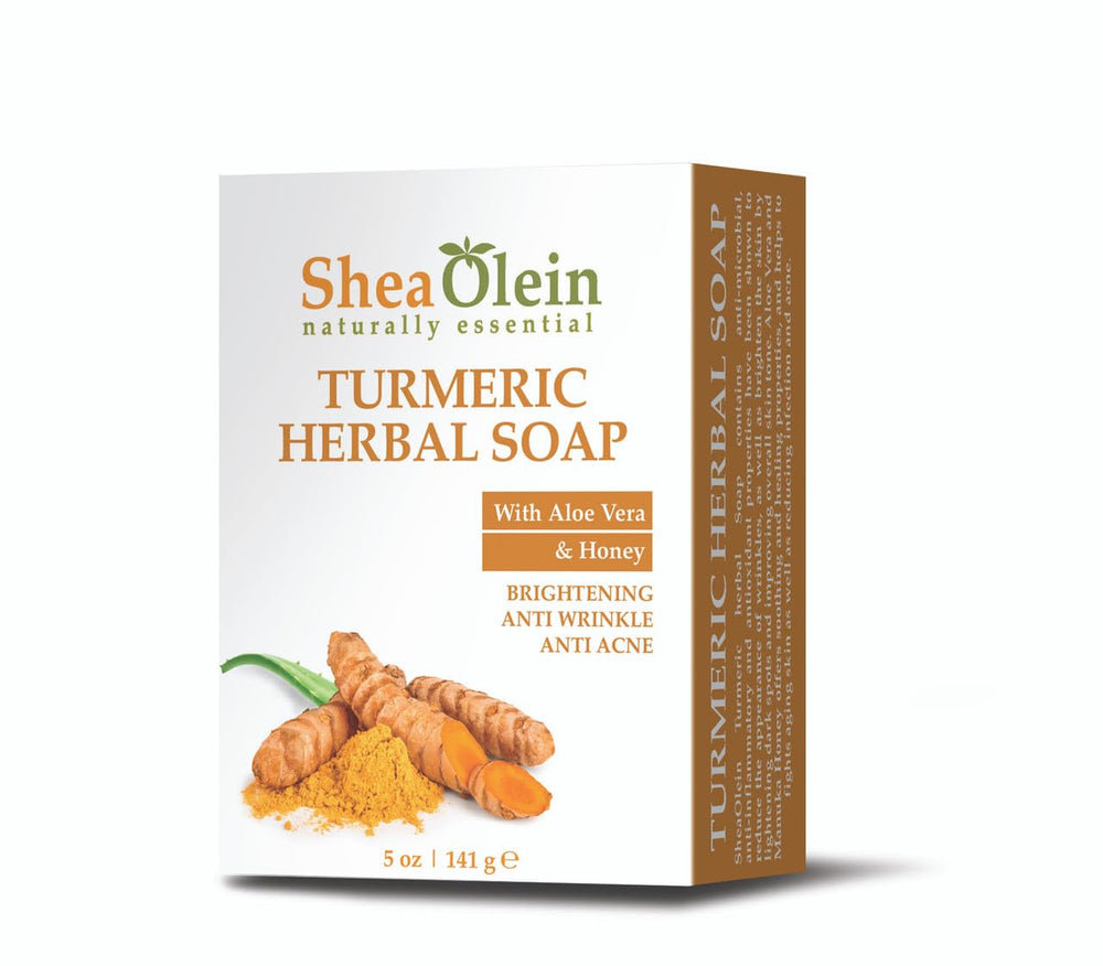 Savon SheaOlein Curcuma Aloe Vera Miel, nettoyage doux pour visage et corps.