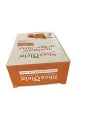Savon SheaOlein visage et corps, texture riche et hydratante au curcuma.