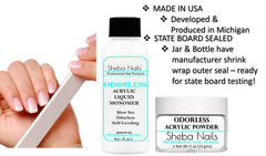 Poudre acrylique inodore SHEBA NAILS prête à modeler des ongles.