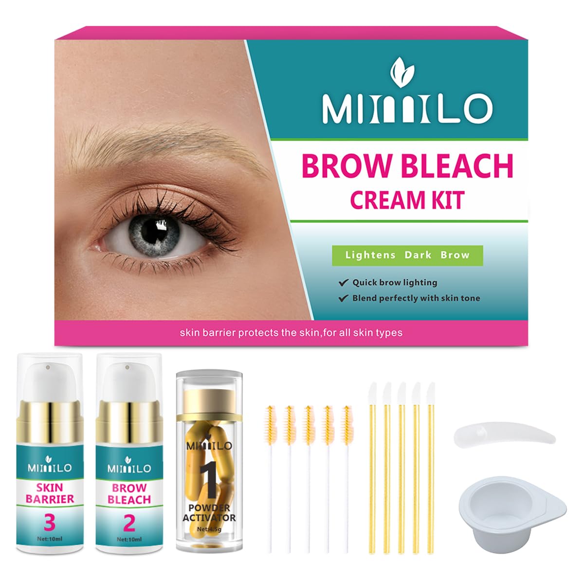SHEEYOON kit décoloration sourcils pour préparation rapide