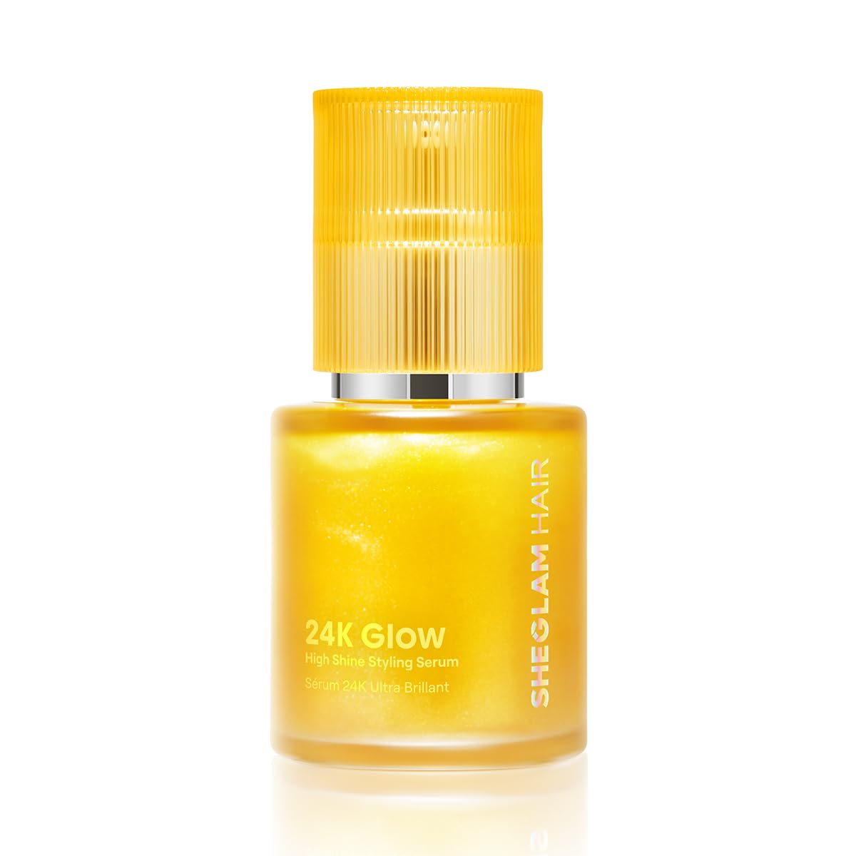 SHEGLAM 24K Glow huile capillaire en bouteille pour brillance et douceur.