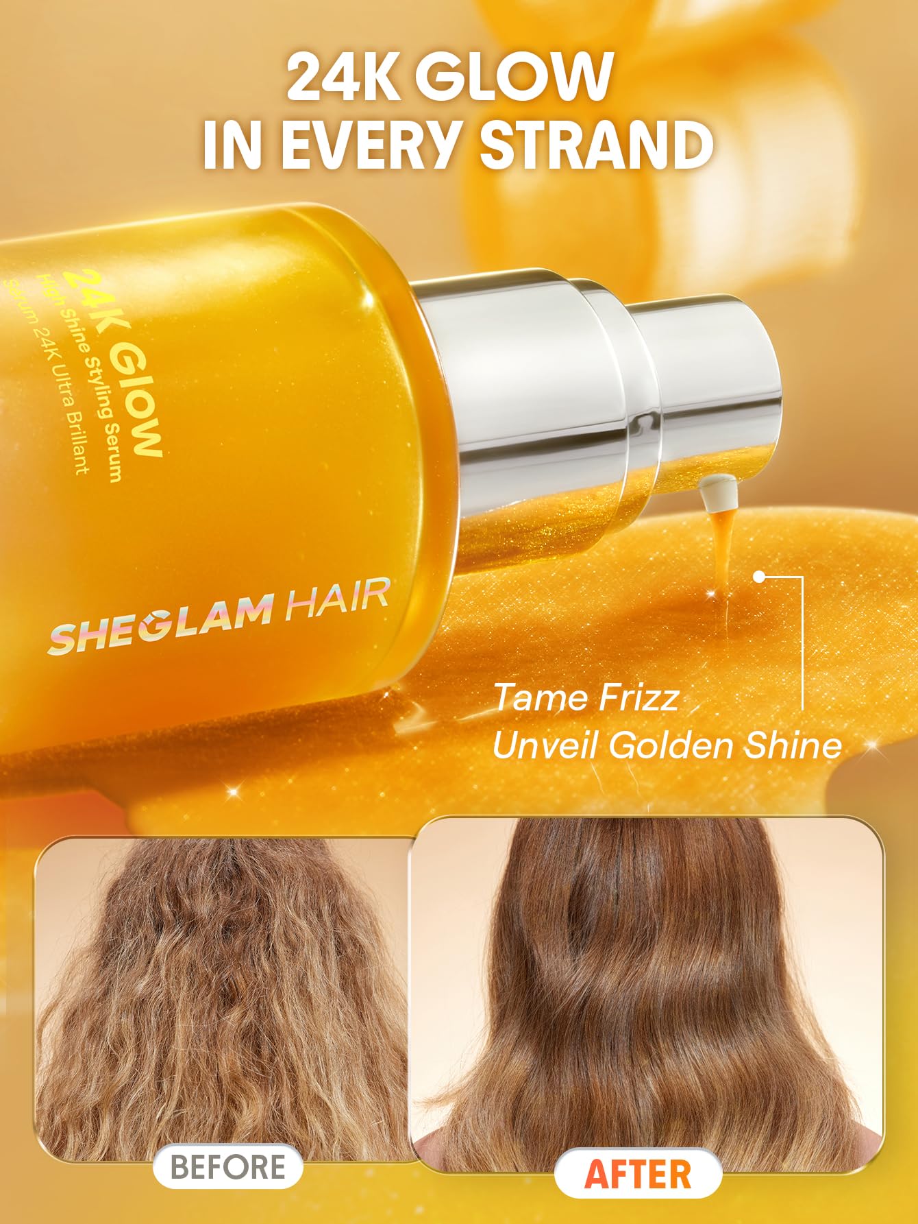 Protection contre la chaleur jusqu à 230°C avec SHEGLAM 24K Glow.