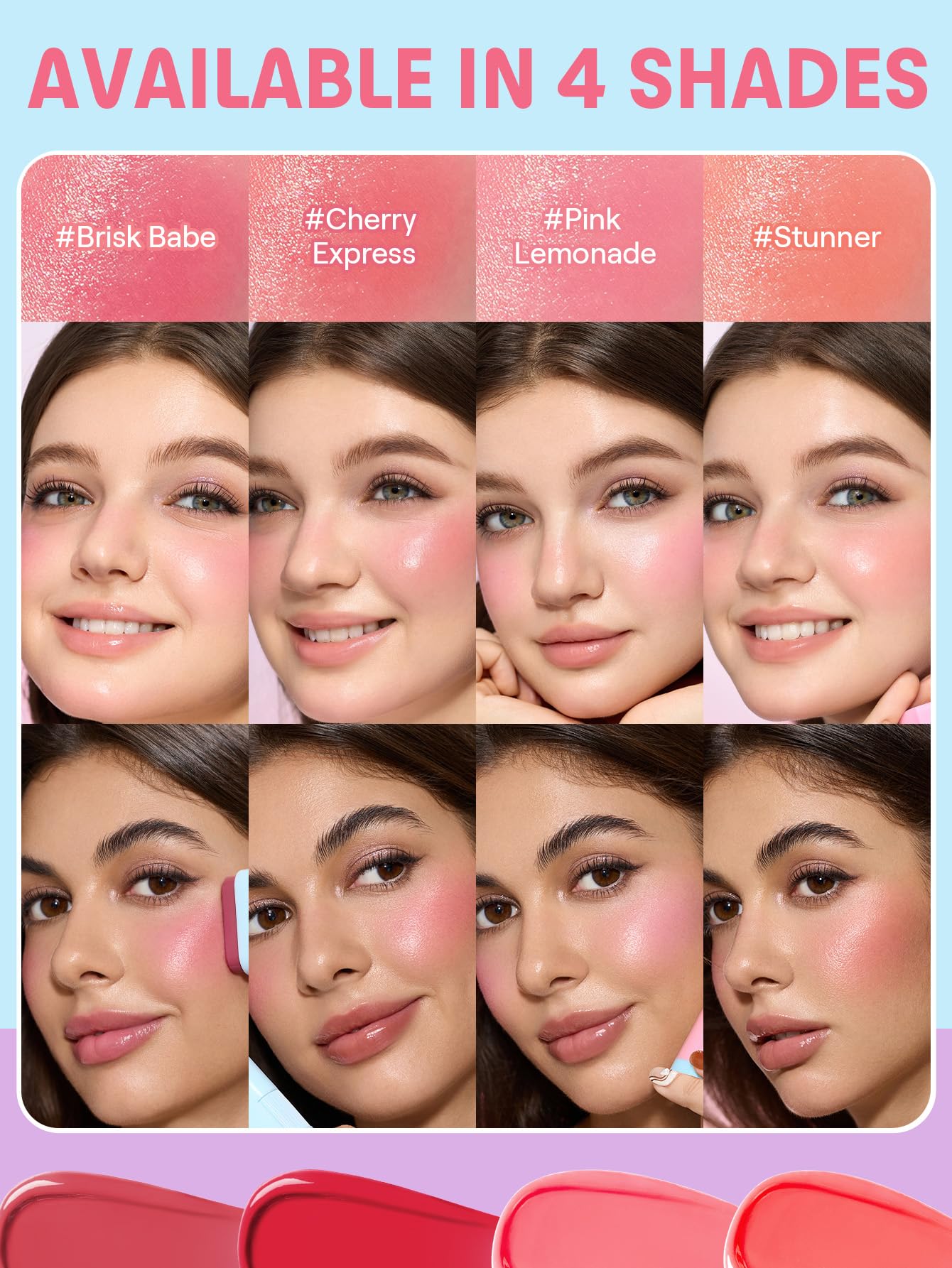 Utilisation polyvalente sur les joues avec le Blush Stick SHEGLAM