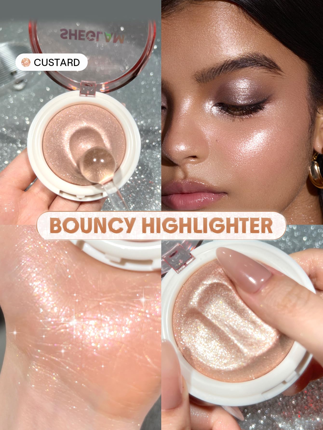 SHEGLAM Glowchi enlumineur, tenue longue durée pour un éclat durable.