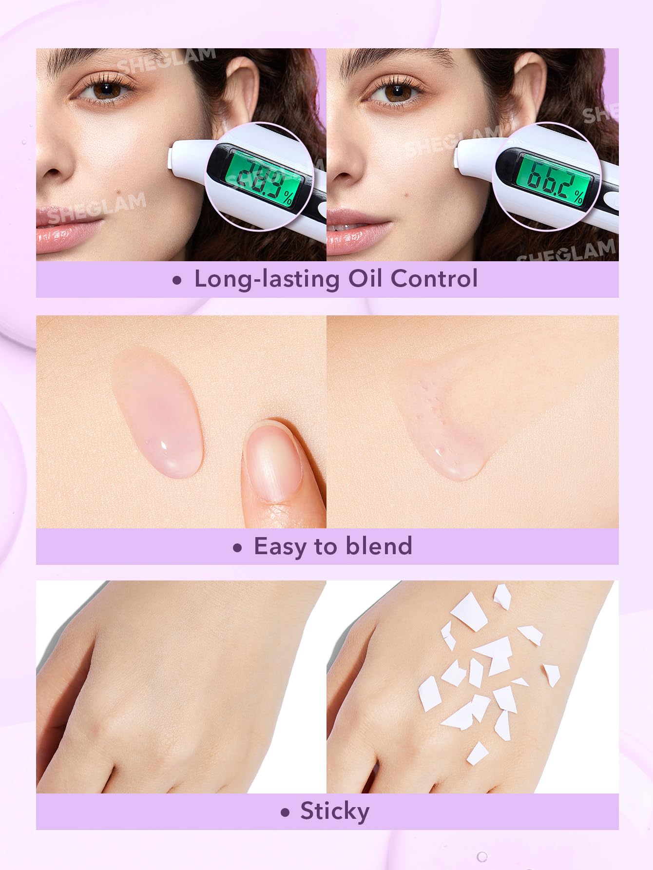 SHEGLAM Good Grip: base-satinée, peau lisse et prête.