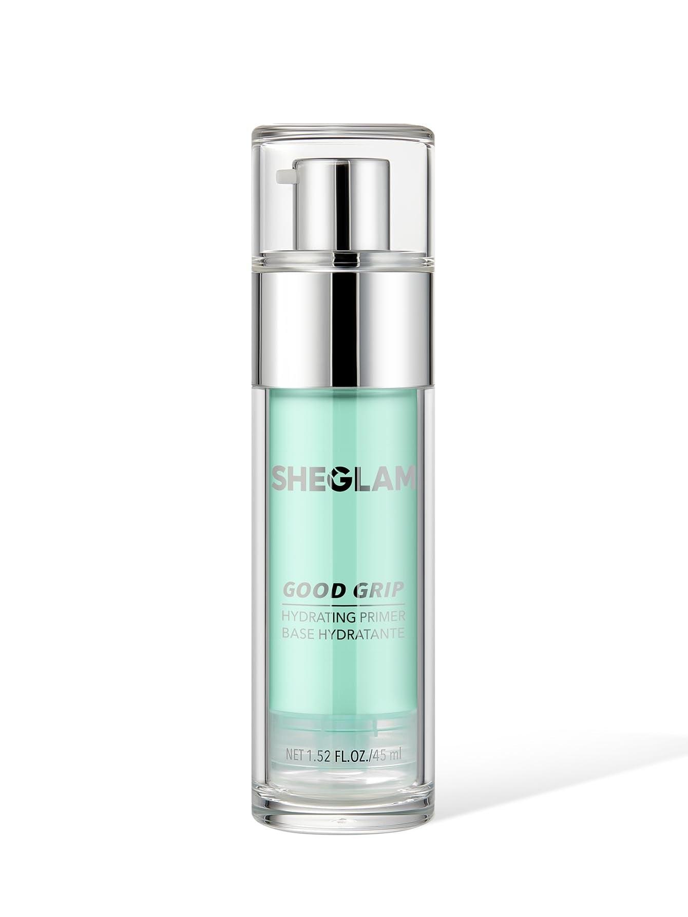 SHEGLAM Good Grip primer : bouteille verte, base maquillage longue tenue.